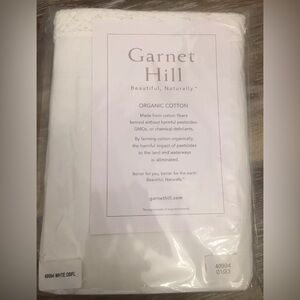 NWT garnet hill full size flat sheet Bryant crochet percale organic cotton
